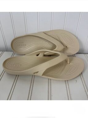 Crocs Kadee II Flip Flop Sandal Women's W9 Bone Beige 202492 Iconic Comfort
